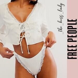 Free People underwear bikini panty undies floral lace tanga lingerie intimates